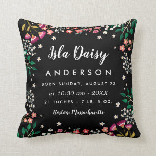 Almofada Wildflowers da meia-noite - berçário do Stats do