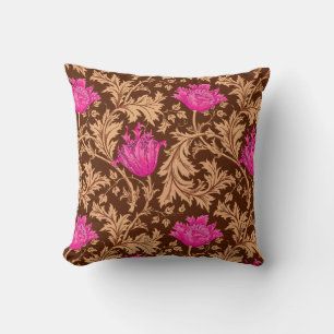 Almofada William Morris Anemone, Brown e Fuchsia Pink