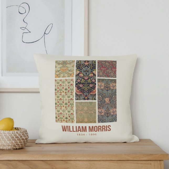 Almofada William Morris Coletou Colagem de Padrões de Arte (Criador carregado)