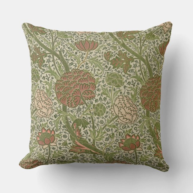 Almofada William Morris Cray Flor de Sage Floral Botânico (Frente)