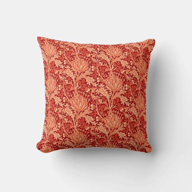 Almofada William Morris Damask, Deep Orange (Frente)