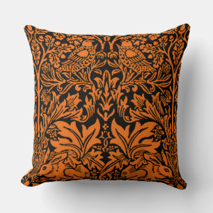Almofada William Morris Irmão Coelho Preto Ferrugem Padrão