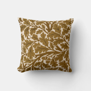 Almofada William Morris Oak Folhas, Café Brown e Beige