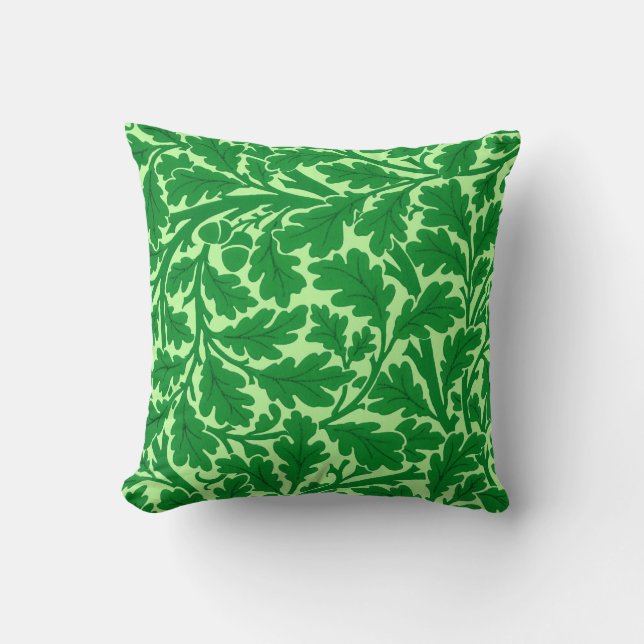 Almofada William Morris Oak Leaves, Emerald Green (Frente)