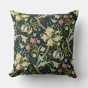 Almofada William Morris Ouro Lily Floral Patterno