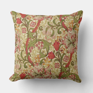 Almofada William Morris Ouro Lily Floral Patterno