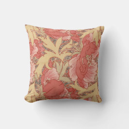 Almofada William Morris Poppies Floral Art Nouveau Pattern