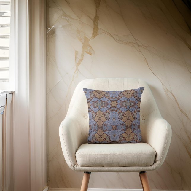 Almofada William * Morris Rua Floral James Blue Brown Peach (Criador carregado)