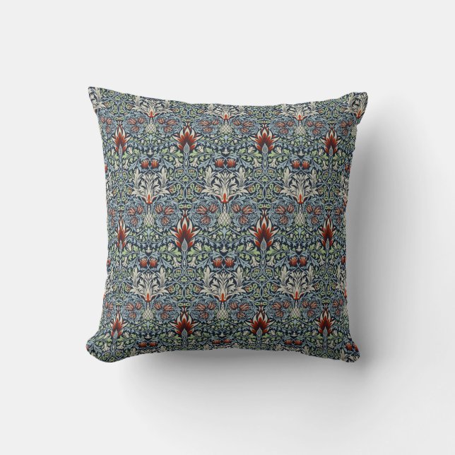 Almofada William Morris Snakeshead Floral Clássica Botânica (Frente)
