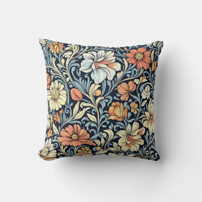 Almofada William Morris style floral acanthus pattern (Frente)