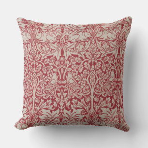 Almofada William Morris Vintage Animais Aves Coelhos Rosa