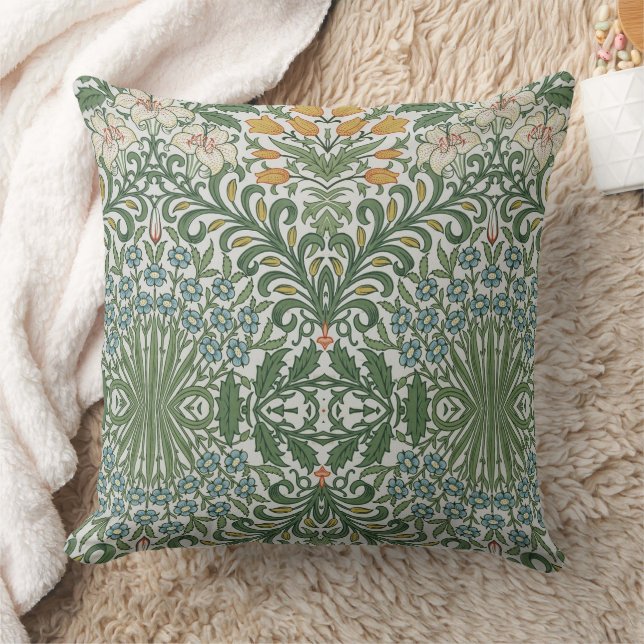 Almofada William Morris Vintage Garden Verde Amarelo (Cobertor)