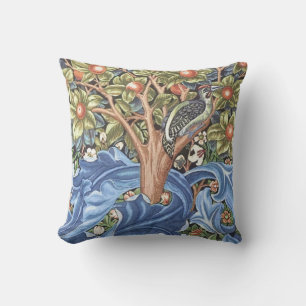 Almofada William Morris Woodpecker Tapeçaria Vintage Floral