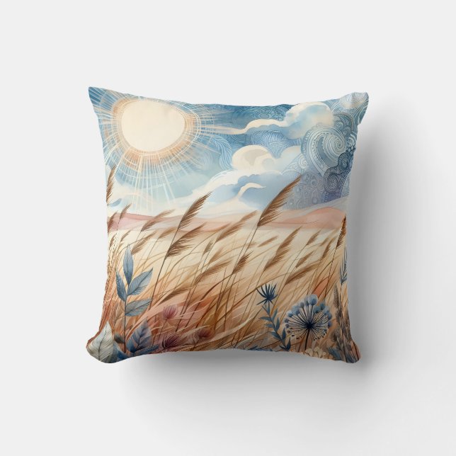 Almofada Windy Day Rustic Boho Mountain Prairie (Frente)
