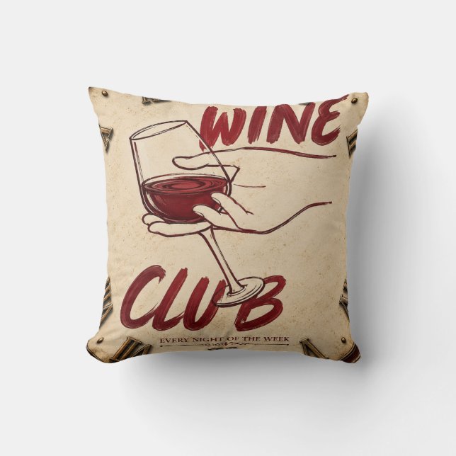 Almofada  Wine Club Rustic Vineyard Kitchen Home Bar  (Frente)