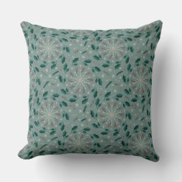 Almofada Winter Botanical Snowflake Throw Pillow