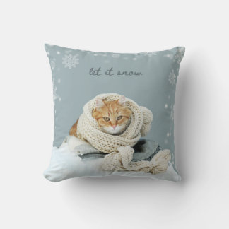 Almofada Winter Cat Deixa-O Nadar Travesseiro decorativo
