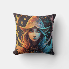 Almofada Winter Elf Whimsy: Belo estilo de logotipo Design