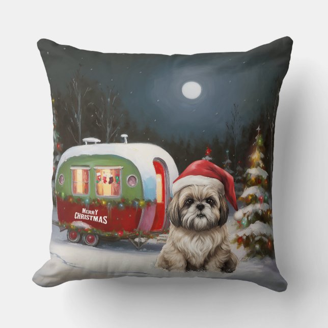 Almofada Winter Havanese Caravan Christmas Adventure (Frente)