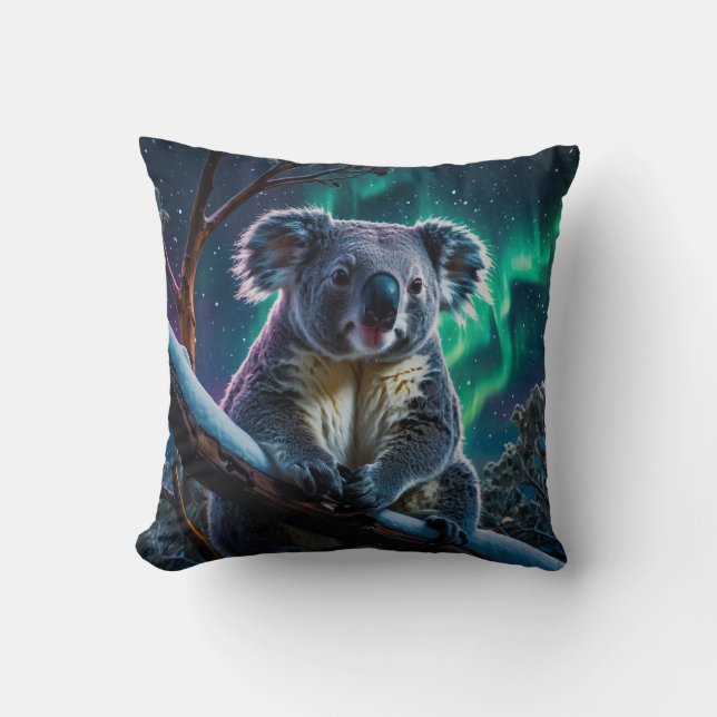 Almofada Winter Koala e Southern Lights (Frente)