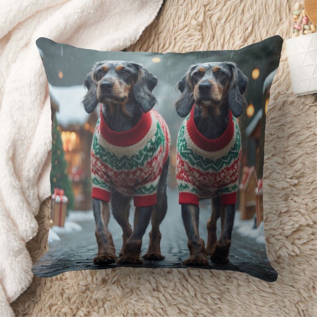 Almofada Wired Haired Pointing Griffon Dogs Christmas Snow  (Cobertor)