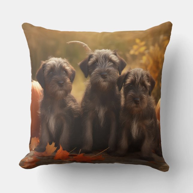 Almofada Wirehaired Pointing Griffon Puppy Autumn (Frente)