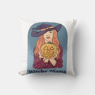 Almofada Witchy Mama Ghost Dia de as Bruxas engraçado Groov