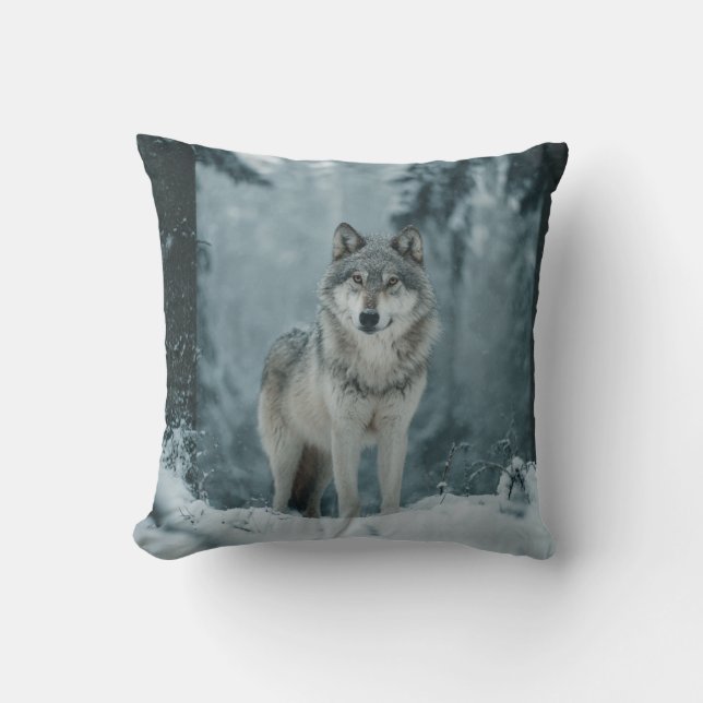 Almofada Wolf in Winter (Frente)