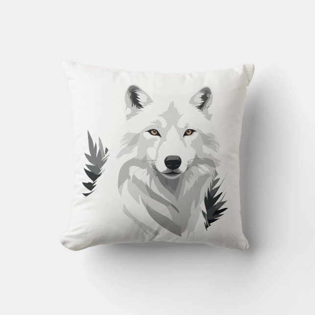 Almofada Wolf Vetor Graphic Art Retrait Animal Spirit (Frente)