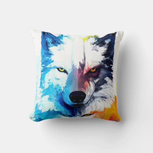 Almofada Wolf Wild Nature - Pintura De Cor Animal
