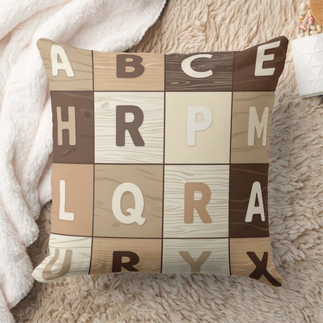 Almofada Wooden Letter Grid (Cobertor)