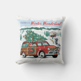 Almofada Woodie Wagon Retro Christmas
