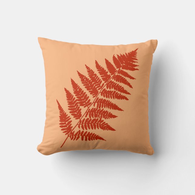 Almofada Woodland Fern 1, Mandarin Orange (Frente)
