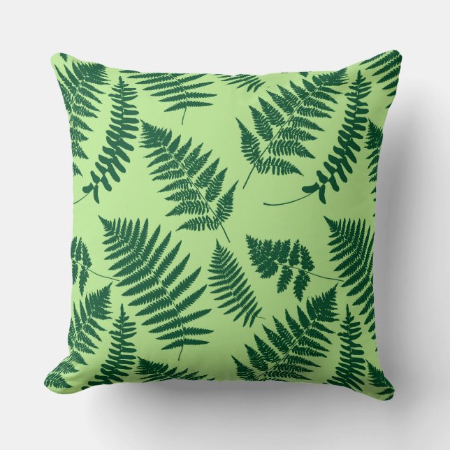 Almofada Woodland Fern Pattern, Emerald e Light Green Ther (Frente)