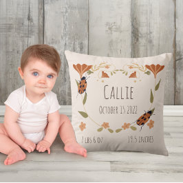 Almofada Woodland Floral Ladybug Nursery Baby Birth
