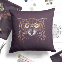 Almofada Woodland Owl Throw Pillow Gender Neutral Woodland