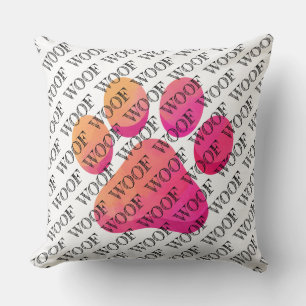 Almofada WOOF Typografia Cog Paw Imprime Moderna Brincadeir