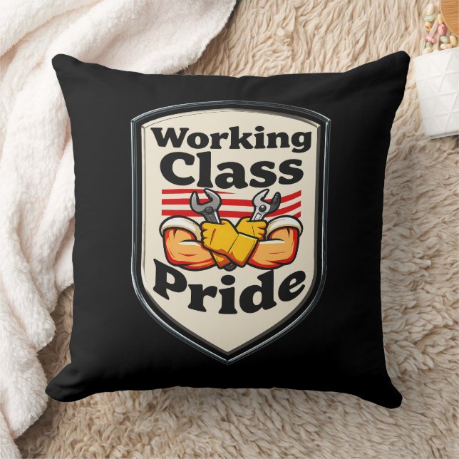 Almofada Working Class Pride Badge – Blue Collar Worker (Cobertor)