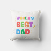 World's Best Dad Colorful Throw Pillow