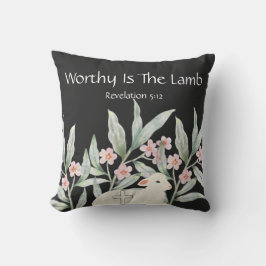 Almofada Worthy Is The Lamb Square Throw Pillow