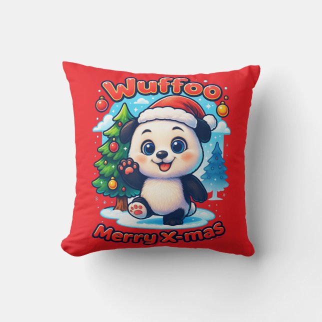 Almofada Wuffoo Poppi Merry Natal Kawaii 3D Feriado (Frente)