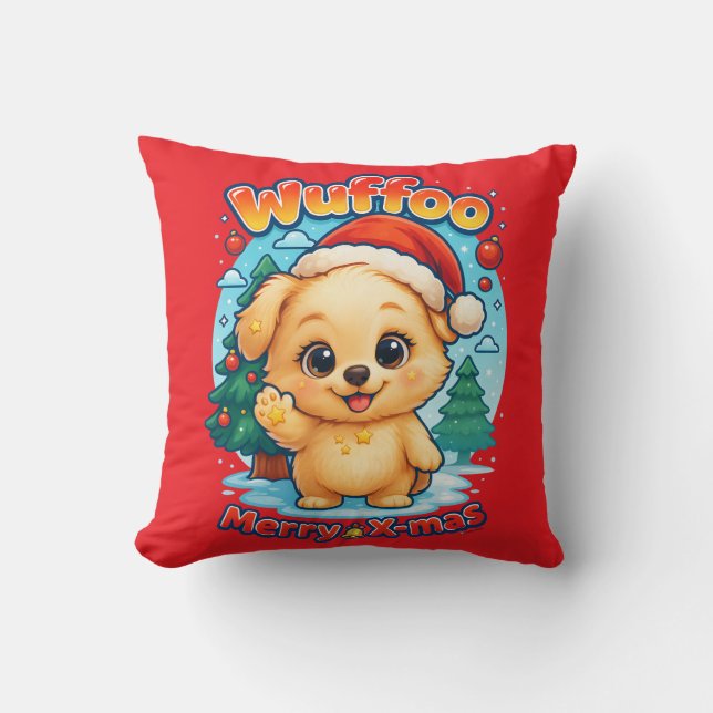 Almofada Wuffoo Starssie Merry Natal Kawaii 3D Feriado (Frente)