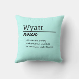 Almofada Wyatt, Definição de Nome Personalizado de Menino