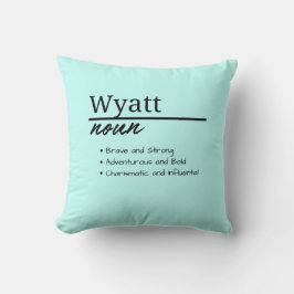 Almofada Wyatt, Definição de Nome Personalizado de Menino