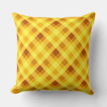 Xadrez Amarelo-Amarelo-Ovo-Grito Travesseiro decor