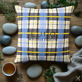Almofada Xadrez Azul e Amarelo | Casa Xadrez Ousado Persona