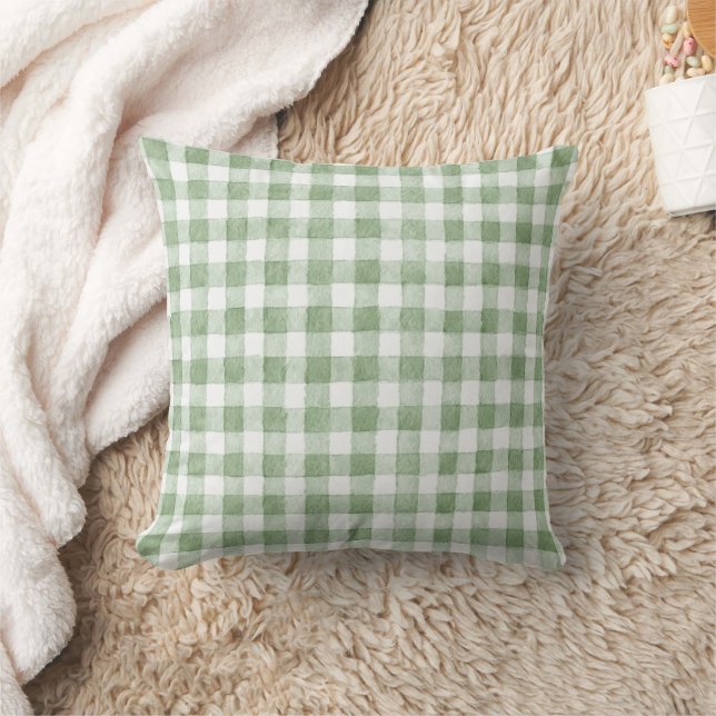 Almofada Xadrez Branco Creme Verde Listras Vermelhas (Cobertor)