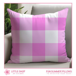 Almofada Xadrez Búfalo Rosa e Branco