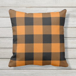 Almofada Xadrez Búfalo Simples Laranja e Travesseiro decora