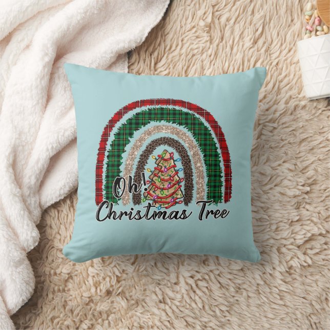 Almofada Xadrez Buffalo e Impressão do Leopardo Arco-Íris ( (Cobertor)